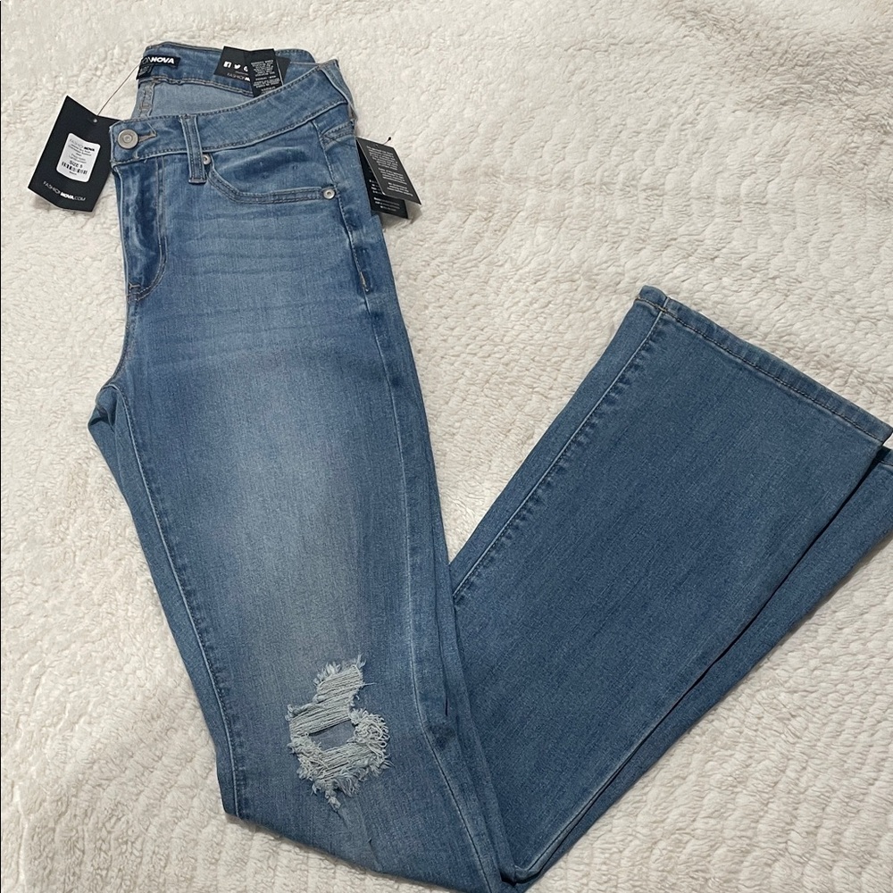 Fashion Nova Light Blue Straight Leg Jeans